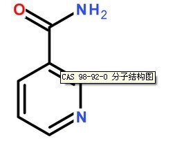 煙酰胺CAS號(hào):98-92-0分子結(jié)構(gòu)圖